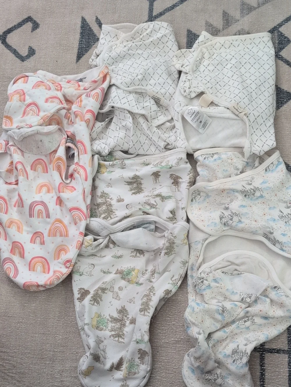 Lot of 5 Baby 0-3 Month Swaddles - Harry Potter, Winnie The Pooh, Kea Babies